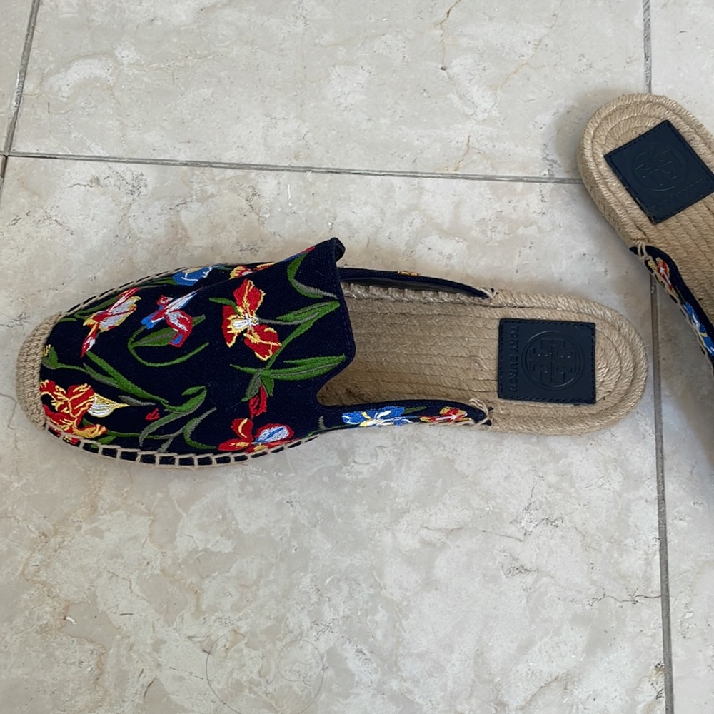 TORY BURCH - NAVY SLIDE ESPADRILLES - Picture 4 of 7